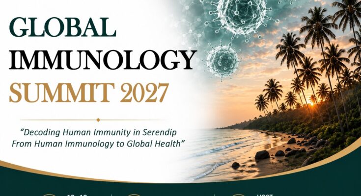 Global Immunology Summit 2027 poster announcing the international immunology conference in Colombo, Sri Lanka, on 12–13 February 2027